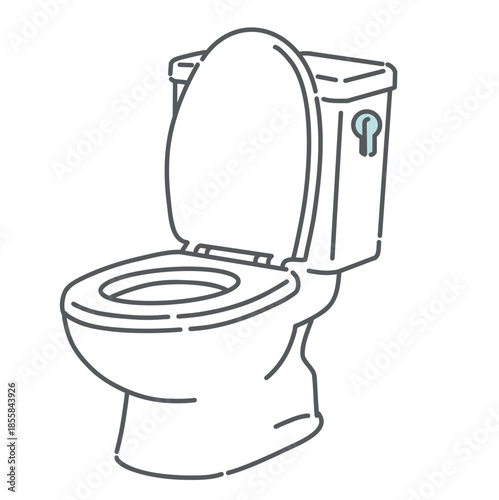 洋式トイレのイラスト（フタが開いた状態・便器・アイコン）