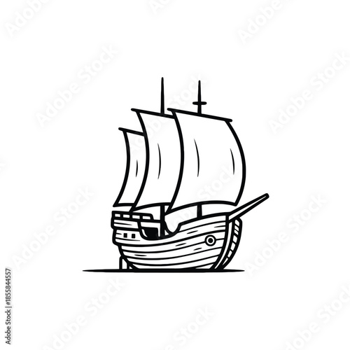 pirate ship isolated on white