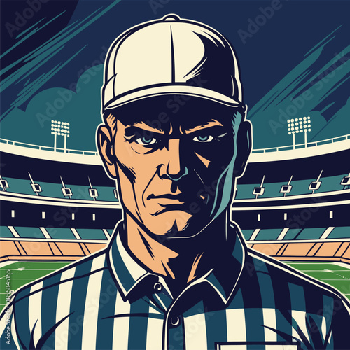 vector illustration of an American football referee