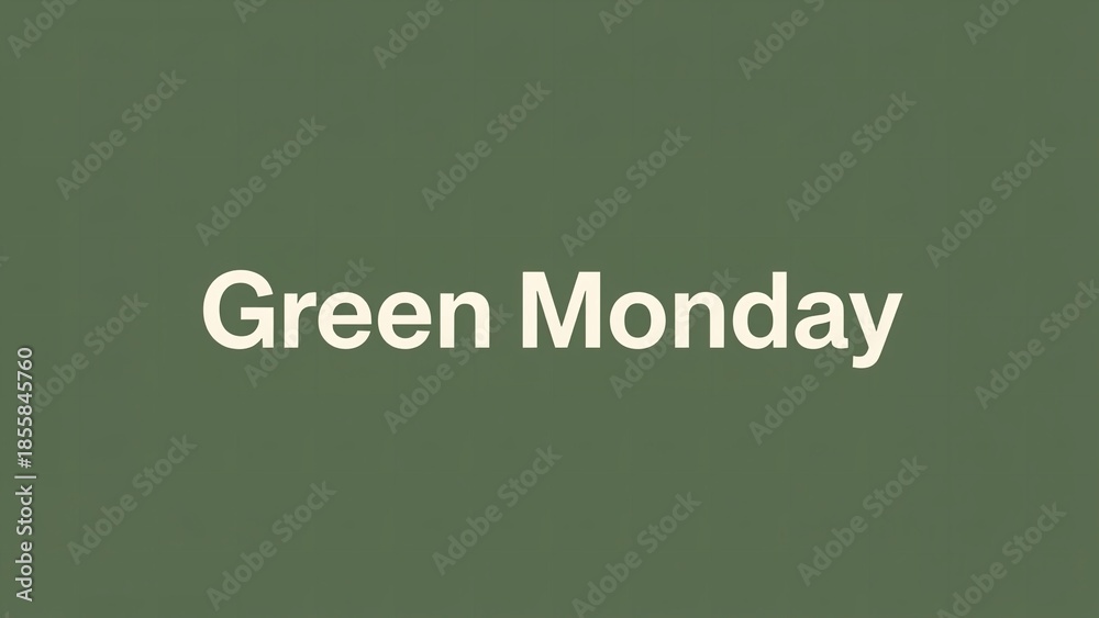 Fototapeta premium A muted green background with the words Green Monday in a simple font
