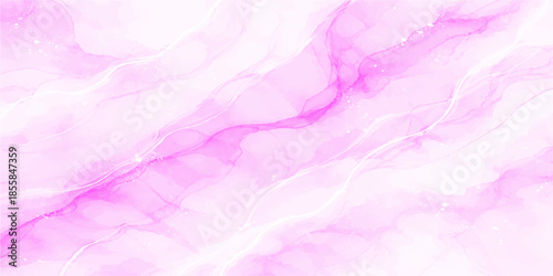 Abstract pink background featuring a soft silk texture and ethereal smoke patterns with purple paint splatters on a light crumpled paper backdrop for a romantic Valentine design
