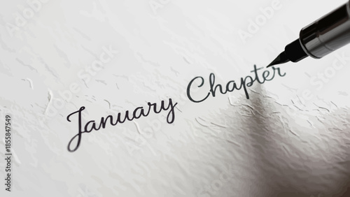 January Chapter text written in black script on white paper with pen