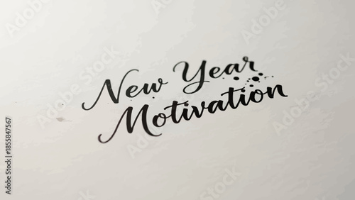 Elegant typography New Year Motivation written in calligraphy on a minimalist background