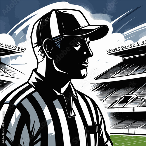 vector illustration of an American football referee