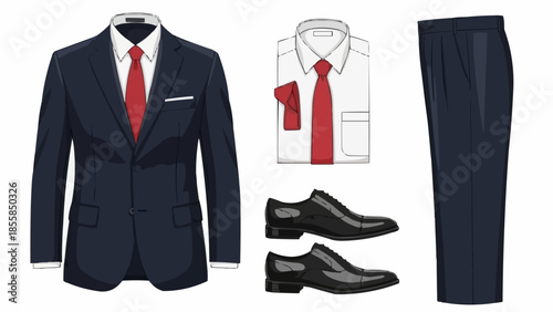 Formal Menswear Business Suit Outfit Collection.