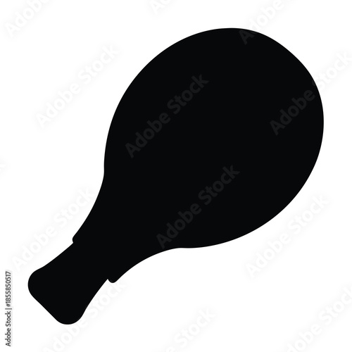 Delicious Fried Chicken Leg Silhouette on White Background Illustration Design