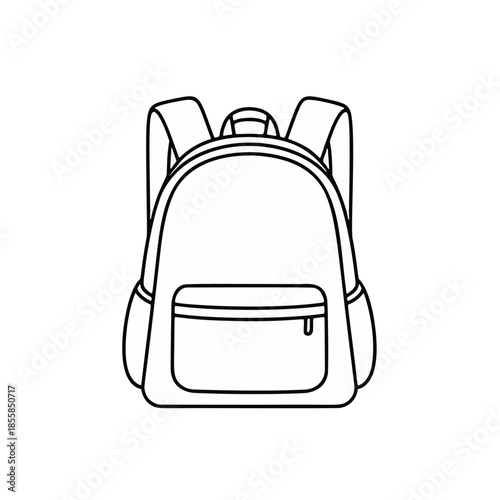 Simple outline drawing of a backpack, perfect for school or travel illustrations