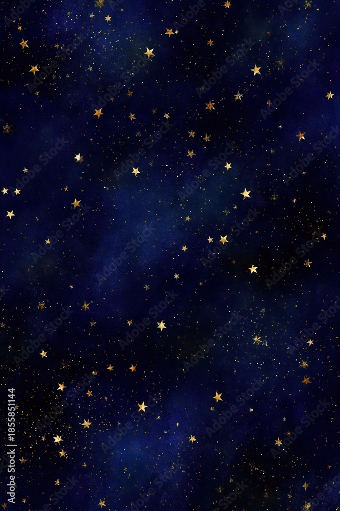 Obraz premium Navy Blue Background with Gold Stars for Decorative and Design Projects