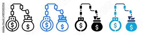 Financial Crime Icon Set Multi Style Vector Illustration
