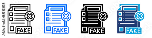 Fake Documents Icon Set Multi Style Vector Illustration