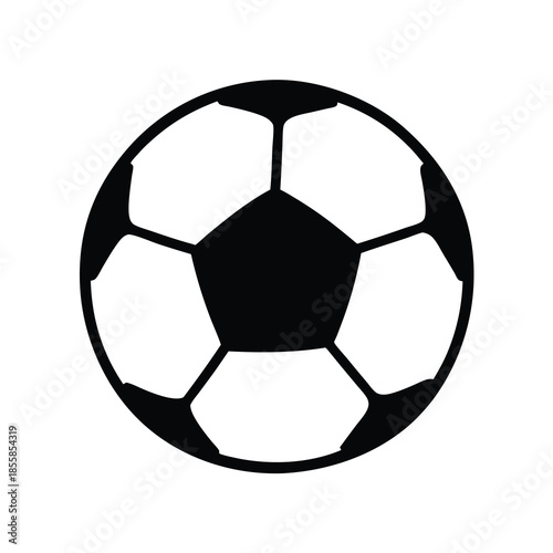 Black and white soccer ball icon, representing sports and athleticism