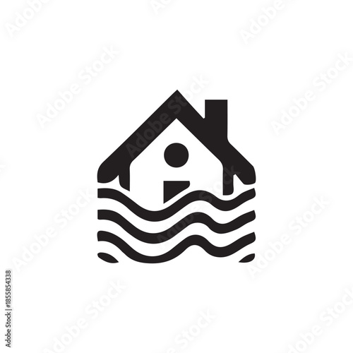 House submerged in water representing flood risk and disaster insurance