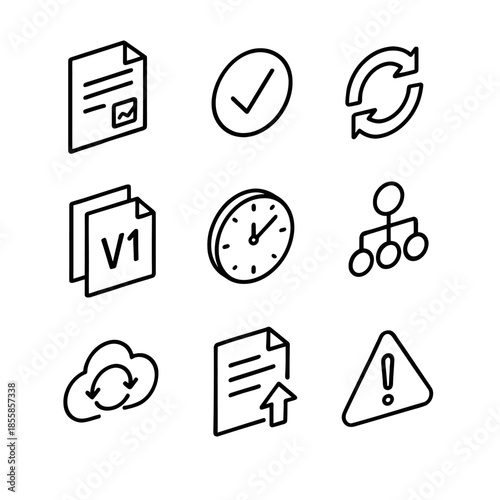 Outline icons for documentation and workflow management