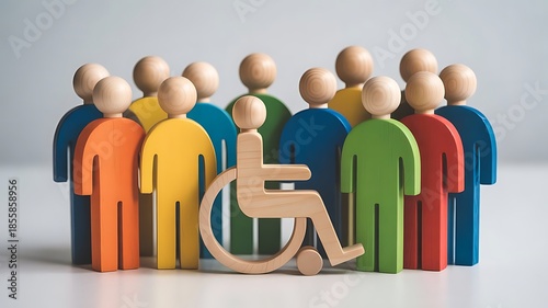 Diverse group of people with disability symbol