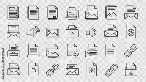 Collection of Document and File Icons for Digital Use.