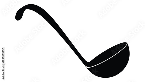 Minimalist black ladle silhouette icon symbol isolated on white background