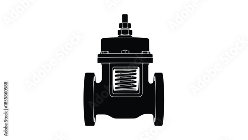 Black silhouette of a valve on a isolated on white background