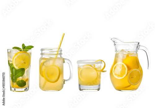 Refreshing lemonade drinks ready for summer fun