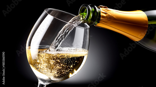 Champagne Pouring into Glass