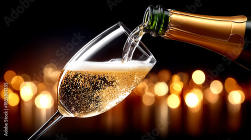 Champagne Toast: Sparkling Wine Celebration and Festive Bubbles