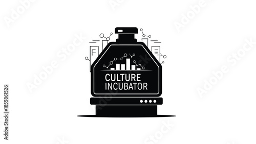 Minimalist flat vector culture incubator logo symbol isolated on white background