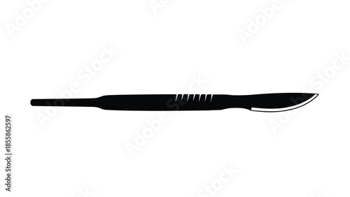 Silhouette of a surgical instrument isolated on white background