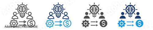 human capital icon set multiple style