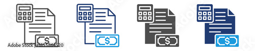 payroll icon set multiple style