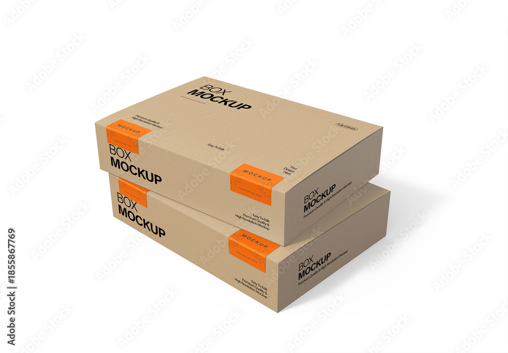 Stack Packaging Design Two Stacked Cardboard Box Packaging Mockup Stock Template | Adobe Stock