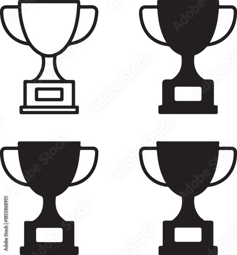 Isolated Football Trophy Black Silhouette, football trophy cup, championship trophy, Super Bowl sports victory, football award, winning trophy, football winner icon, isolated vector