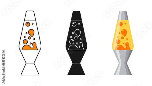 Lava lamp illustration set Vector