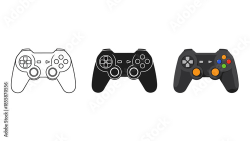 Game controller evolution in three stages Vector