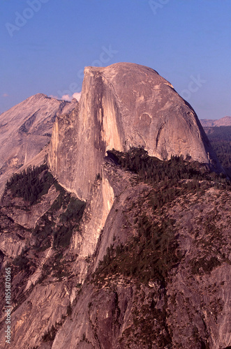 sunset in the mountains half dome