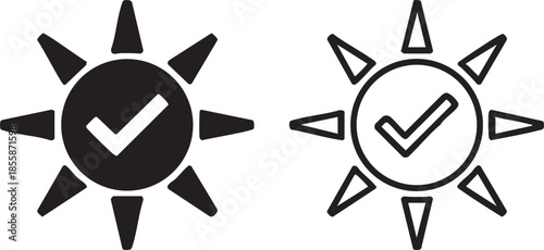 Sun and Weather Icon Set for Light Mode Interface Design