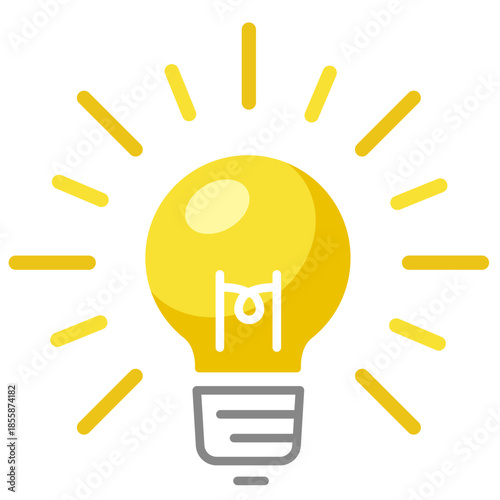 電球のアイコン。ランプのデザイン。アイディアやひらめきのイラスト。Light bulb icon.
