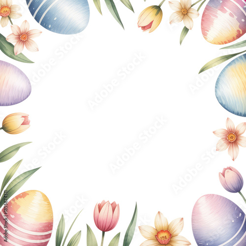 happy easter watercolor frame