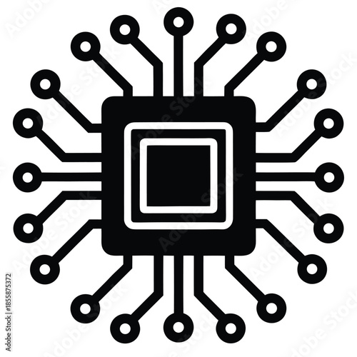 digital processing  vector illutration on white background