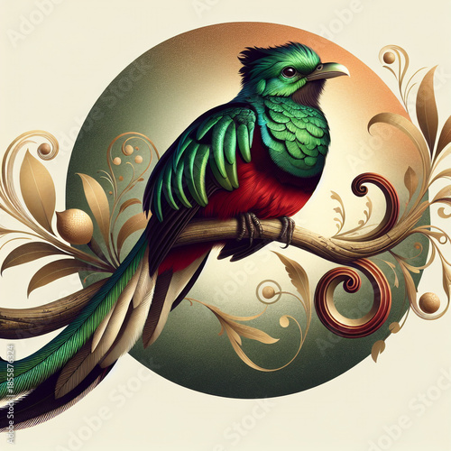 Resplendent Quetzal in Ornate Harmony: A Vivid Celebration of Nature, Myth, and Artistic Elegance
