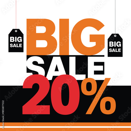 Big Sale 20 Percent Discount Promotional Banner Design