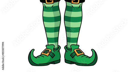 Leprechaun Legs and Shoes Illustration.