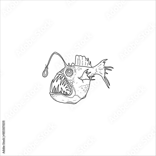 Anglerfish sketch drawing artwork handmade illustration	