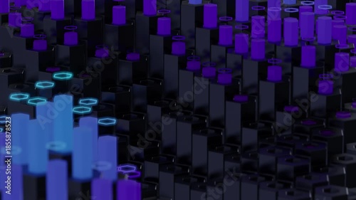 Abstract 3D Hexagon Pillars VJ Loop