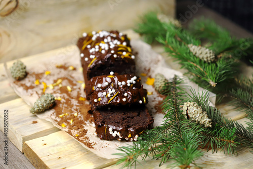 Christmas Chocolate Cake with Orange Zest