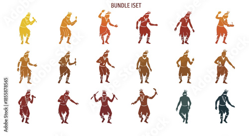 Dancer Silhouette Bundle Set Vector Graphics.