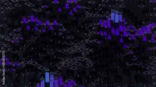 Abstract 3D Hexagon Pillars VJ Loop