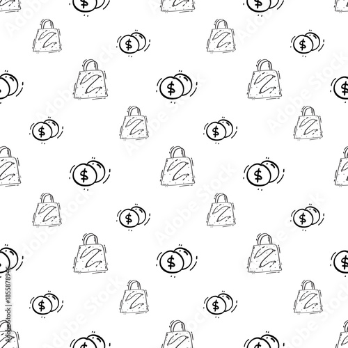 hand drawn business seamless pattern background