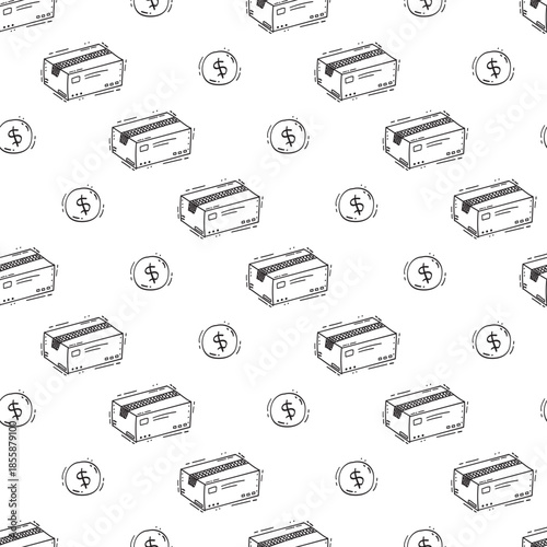 hand drawn business seamless pattern background