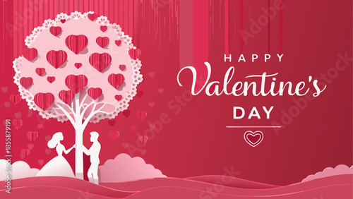 Celebrating love under the heart tree on valentine's day
