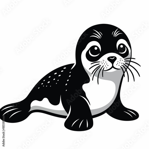 Cartoon seal pup isolated on white background vector
