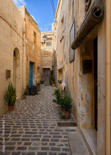 Victoria, Gozo, Malta — colorful traditional balconies and limestone facades in the old town